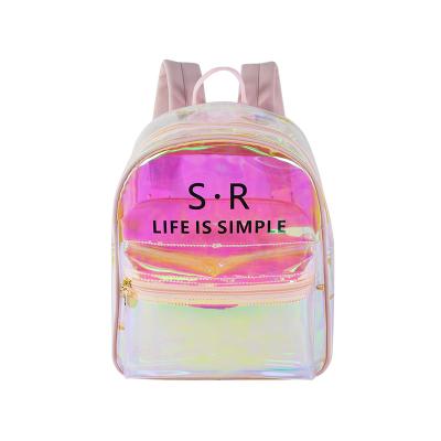 China Fashion Clear Women's Backpack Holographic Transparent Hologram PVC Durable Laser Tpu Jelly Ladies Back Pack Waterproof for sale