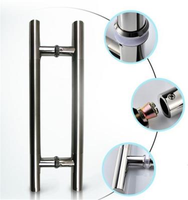 China ZD Bathroom Hardware Chrome Stainless Steel Shower Pull High Strength Commercial Zinc Alloy Door Handles for sale