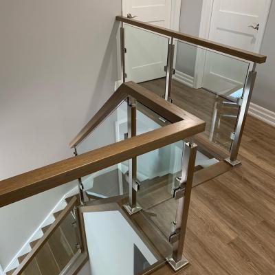 China Hotel ZD Glass Balcony Railing Railing Frameless Stair Railing Stainless Steel Post for sale