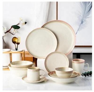 China Hotel Viable Ceramic Bowl Bowl Dish Set Tableware Wind Dish Nordic Factory Wholesale for sale