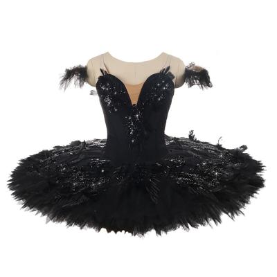 China 2023 Latest Black Swan Tutu Professional Ballet Tutu Dress Women's Stage Performance Tutu Dress for sale