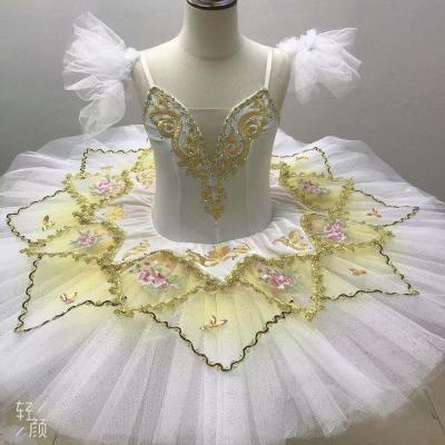 China Dress up girl's new ballet TUTU professional tutu children pancaked white dress children's tutu dance costumes for sale