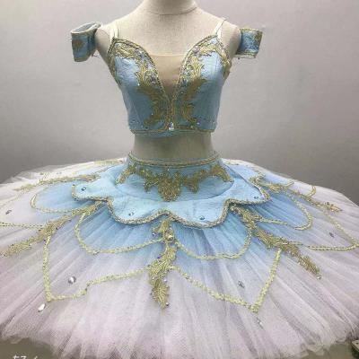 China Dress Up 2023 New Arrival Women's Professional TUTU 2 Piece Tutu In One Blue Shadow Dance Performance Costumes for sale