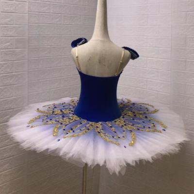 China 2023 Professional Women's Blue Ombre Tutu Stage Ballet Tutu Dance Costumes Dresses Factory for sale