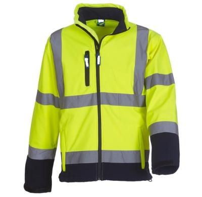 China OEM Breathable Hi-Strength Custom Yellow With 3M 8906 Tape Reflective Softshell Jacket for sale