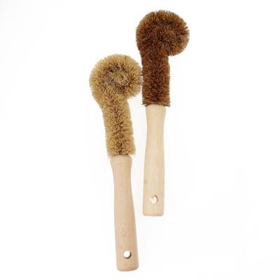 China Eco Friendly Milk Bottle Hand Wood Utensil Cleaner Brush Kit Set 24*8cm for sale