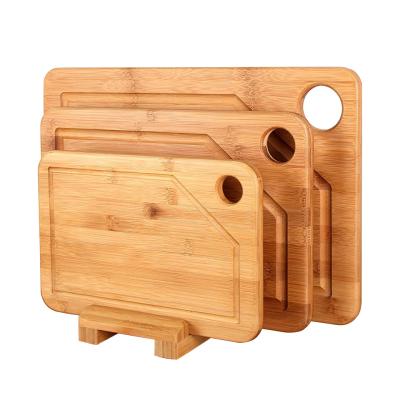 China 3PCS Bamboo Butcher Block Chopping Board Set 28x2cm 33x22cm 22x15cm for sale