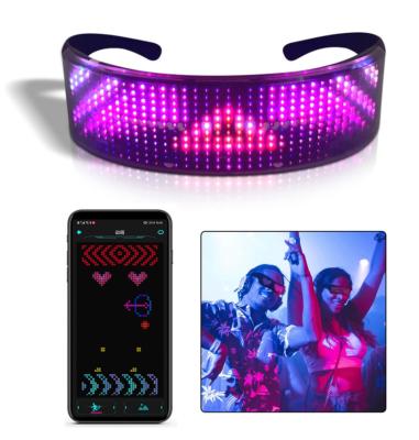 China ABS Rechargeable DIY APP Messages Glass LED Light Flashing Glasses Party LED Glasses for Halloween for sale