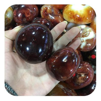 China China Wholesale Natural Folk Art Polished Crystal Red Agate Palm Stones Healing Stone For Sale for sale