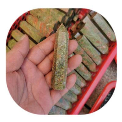 China Wholesale Natural China Healing Quartz Magic Wand Crystal Unakite Point Wand Tower For Decoration for sale