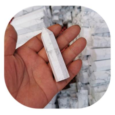 China Wholesale Natural China Crystal White Turquoise Quartz Howlite Wand Points Tower For Decoration for sale