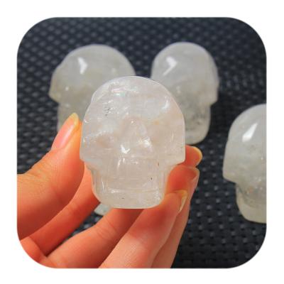 China Wholesale China Natural Folk Art Crystal Hand-carved Clear Crystal Skulls Quartz White Crystal Skulls For Healing Decoration for sale