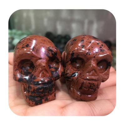 China China Wholesale Natural High Quality Crystal Hand-carved Obsidian Red Quartz Crystal Skulls For Healing Decoration for sale