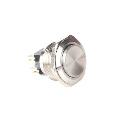 China 1NO 1NC 30mm High Round Head Push Button 1NO 1NC Stainless Momentary Waterproof Push Button Switch for sale