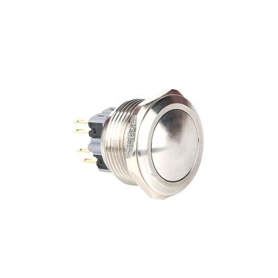 China 1NO 1NC 28mm Ball Metal Mini Waterproof Push Button Main Push Button Switch for sale