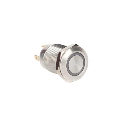 China 1NO 12MM 4 Pin 220V LED Switch Waterproof Metal Push Button Switch for sale