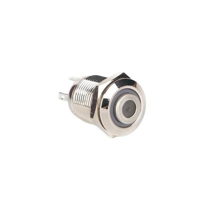 China 1NO Mini Waterproof 12MM 220V 4 Pin Anti-Vandal LED Metal Push Button Switch for sale