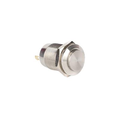 China 1NO 12mm Flat Round Metal Switch LED Illuminated Push Button Switch for sale