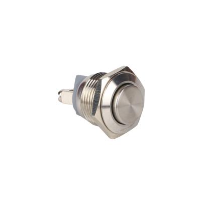 China 1NO 16mm Round Top Micro Push Button Switch Waterproof Momentary Stainless Steel 1NO Push Button for sale