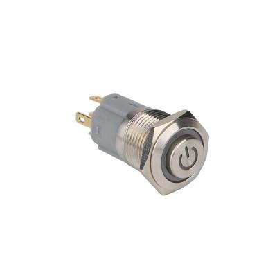 China High 1NC1NO 16MM Round Ring Lamp Switch Pushbutton Switch 4pin 1NO1NC Metal Button Momentary Switch for sale