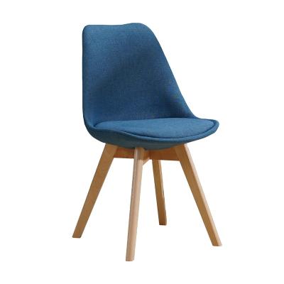 China Custom Nordic Convertible Factory Style Dining Room Furniture Textile Cushion And Solid Wood Back Leg Dining Chair for sale