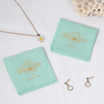 China Recyclable Hot Sale Logo Envelope Flap Velvet Jewelry Pouch Necklace Bracelet Jewelry Packaging Gift Bag Luxury Luxury Pouch for sale