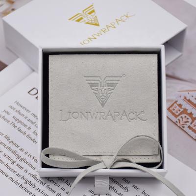 China High End Customized Microfiber Flap Envelope Logo Jewelry Luxury Jewelry Gift Packaging Bags Customized Pouch for sale