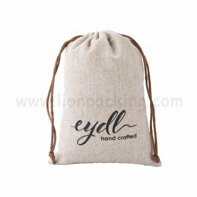 China Promotional Custom Jewelry Logo Screen Printing Small Drawstring Pouch Canvas Bag For Gift for sale