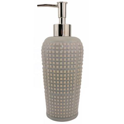 China Texture Design Wholesale Price Ceramic Soap Dispenser Viable Bathroom Accessory for sale