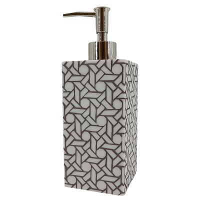 China Sustainable Geometric Pattern Resin Soap Dispenser - Bathroom Accessories for sale