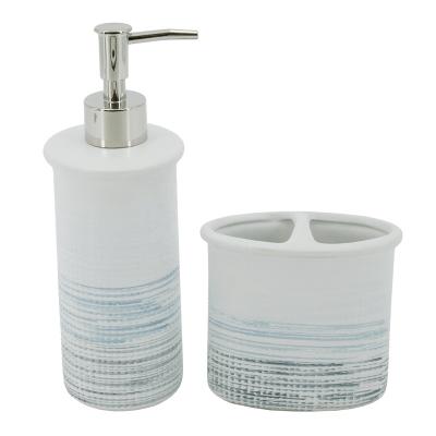 China Viable Custom Manufacturer 2pcs Sandstone Bathroom Accessories Set for sale