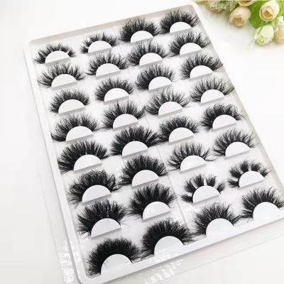 China Wholesale Colored Mink Strip Eyelashes 5D 25mm Full Fur Lashes With Eyelash Packing Box for sale