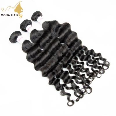 China Newest Double Wave Hair Wefts Indian Remy Wave Hair Extensions Loose Loose Wave Hair Extensions Indian Remy Hair Extensions for sale