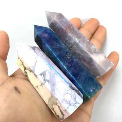 China High Quality Natural Healing Aura Flower Agate Wand Crystal Point Crystal Tower Stones From Europe for sale