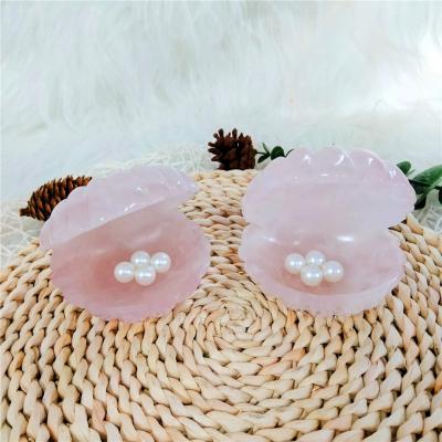 China Beautiful Folk Craft Rose Quartz Crystal Carving Crystal Shell For Gift from Europe for sale