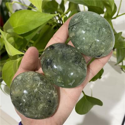 China Wholesale Natural Stone from Europe Prehnite Crystal Tumbled Stone Crystal Palm for Healing for sale