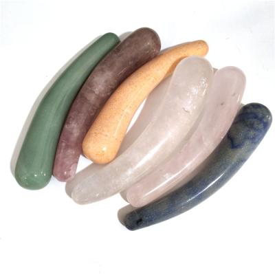 China Europe Bulk Sale Natural Hand Carved Crystal Body Massagers Healing Quartz Massage Stone Wands For Energy for sale