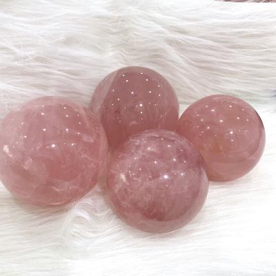 China Wholesale Quartz Crystal Sphere For Meditation Magic Crystal Rose Quartz Sphere Natural Healing Rock From Europe for sale