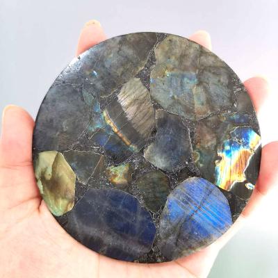 China Wholesale Natural Europe Crystal Labradorite Slabs Crystal Healing Stones For Wicca Home Decoration for sale