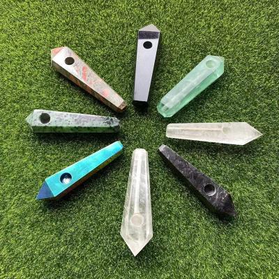 China Wholesale High Quality Natural Weed Accessories Crystal Clear Quartz Smoking Quartz Stone Pipes From Europe for sale