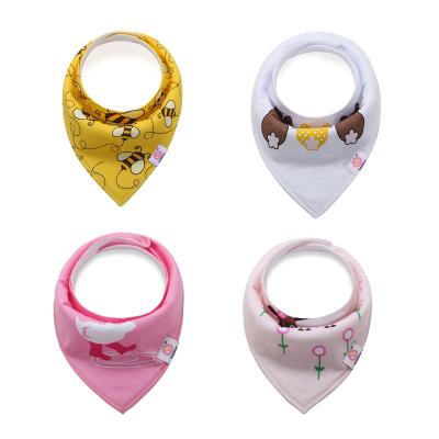 China Antibacterial Soft 100% Cotton Triangle Water Absorption Baby Feeding Bibs for sale