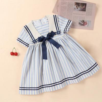 China 2022 Special Sale Little Girl Dress Breathable Baby Dresses Short Sleeve Desgin Boutique Organic Canvas Kids Clothing Customized for sale