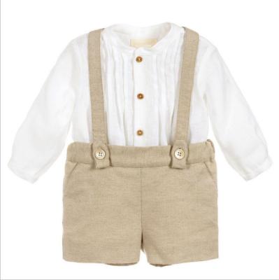 China Chinese style children's wear autumn children's suit baby boy's cotton long-sleeved shirt 2-piece set for sale