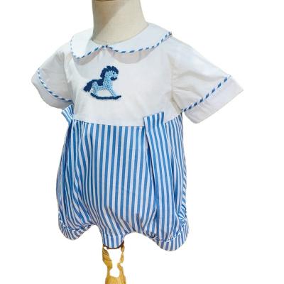 China European and American 100% cotton children's spring and summer 2021 new baby suit baby embroidered jumpsuit hot suit baby for sale