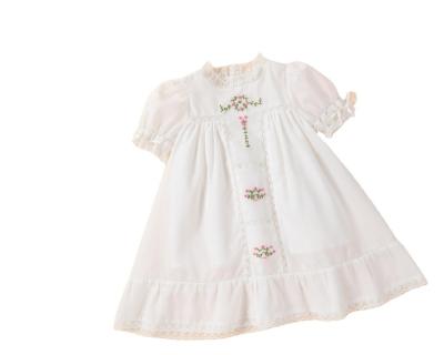 China New summer style children's dress handmade wind flower girl dress washable princess soft skirt lace dress for sale