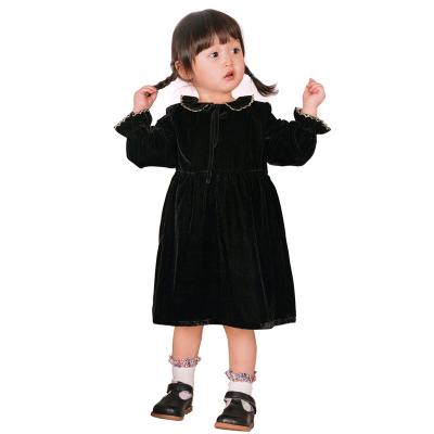 China Velvet Viable Black Dress For Girls Summer Baby Princess Clothes Children Birthday Party Wedding Dress Kids Boutique Dresses Age for sale