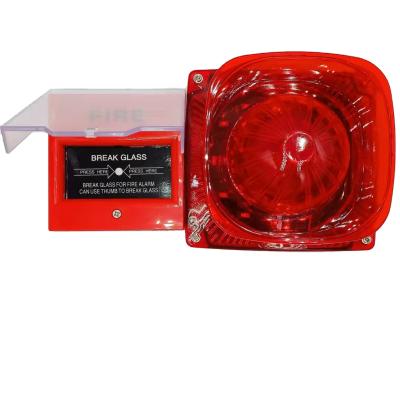 China Manual Fire Alarm Sounder DC 12-30V Fire Alarm System Glass Cutoff Button 12.7X12.1X10.2cm for sale