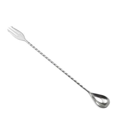 China 30cm Long Lasting Handle Stainless Steel Trident Bar Spoon for sale