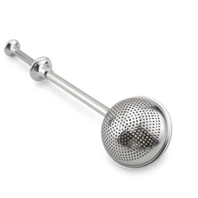 China Sustainable Stainless Steel Tea Ball Infuser With Press Handle for sale