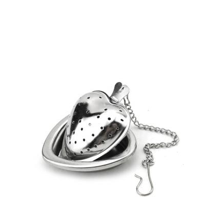 China Sustainable Mini Heart Shape Stainless Steel Tea Ball Infuser With Chain for sale